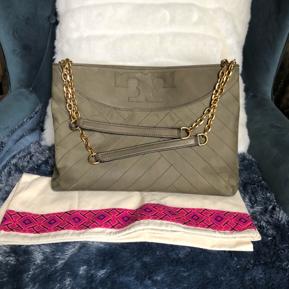 Tory Burch Olive Suede Alexa Tote